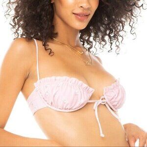 lolli swim Oui Top Pink Floral Bikini Summer